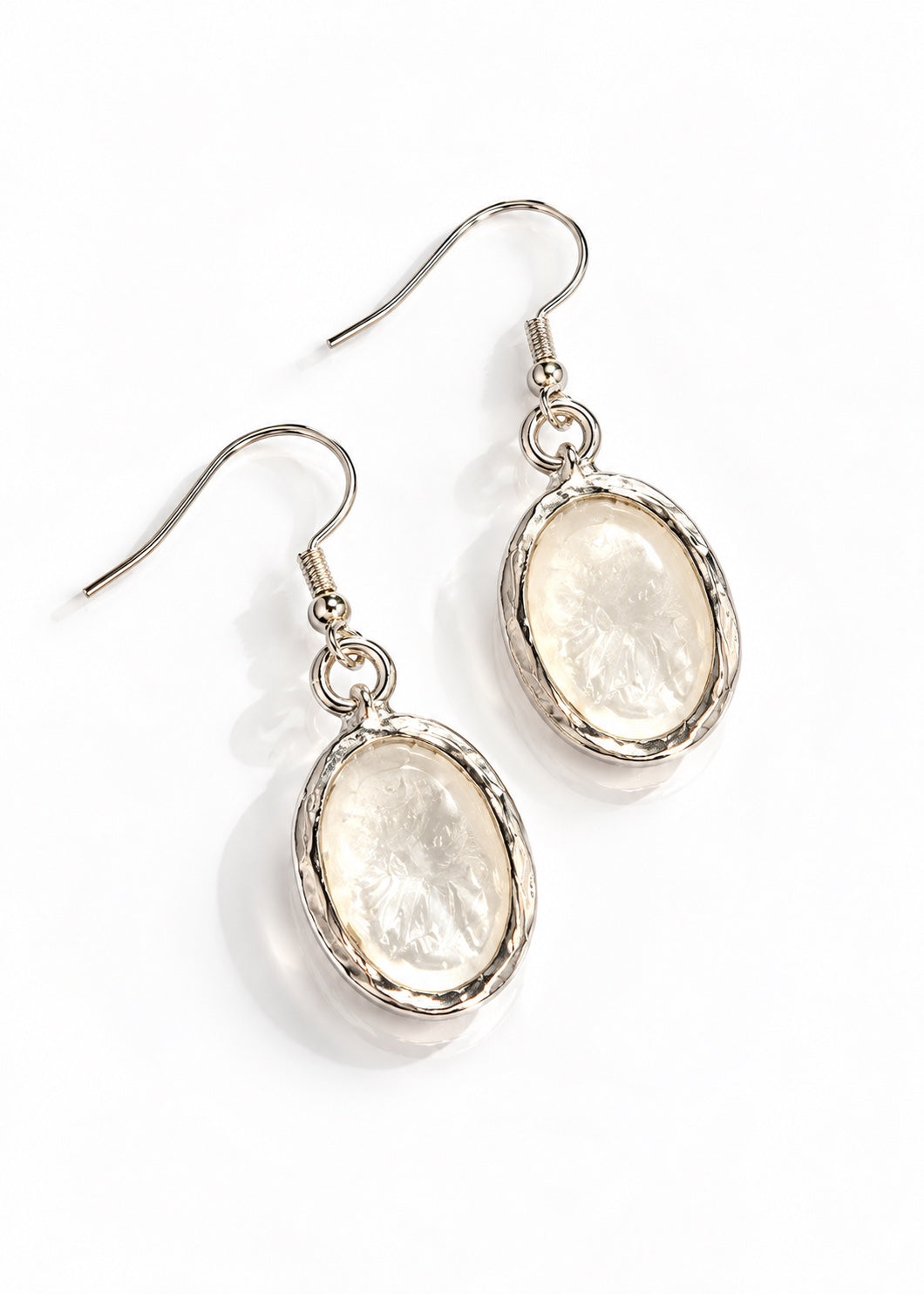 Pearlized Oval Earrings