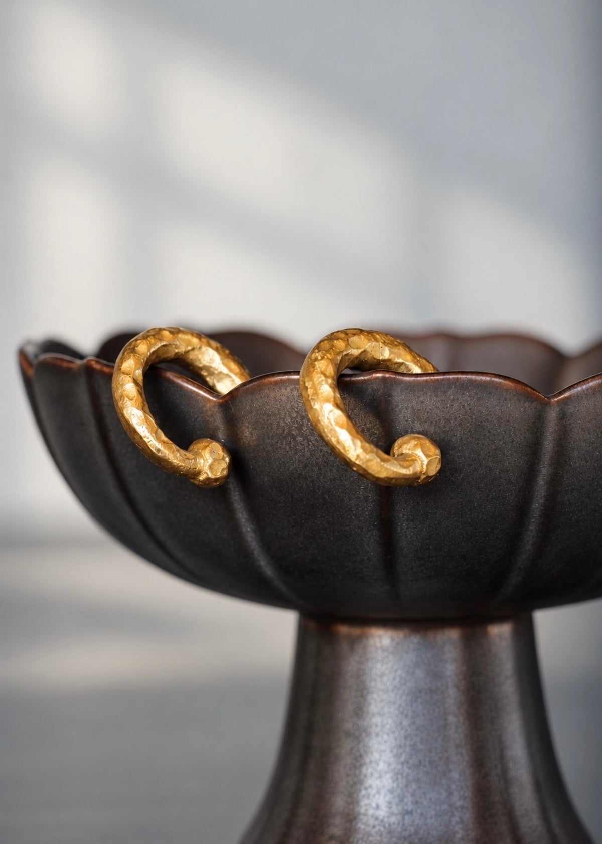 Golden Textured Hoop Earrings