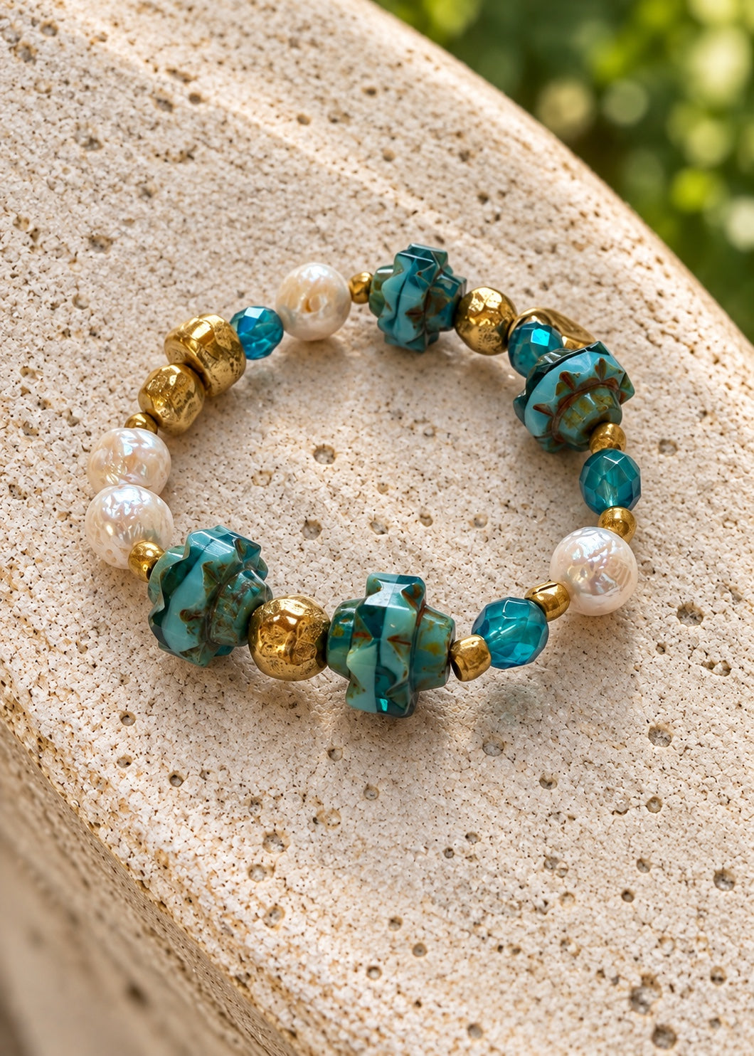 Crown and Clover bracelet angled view
