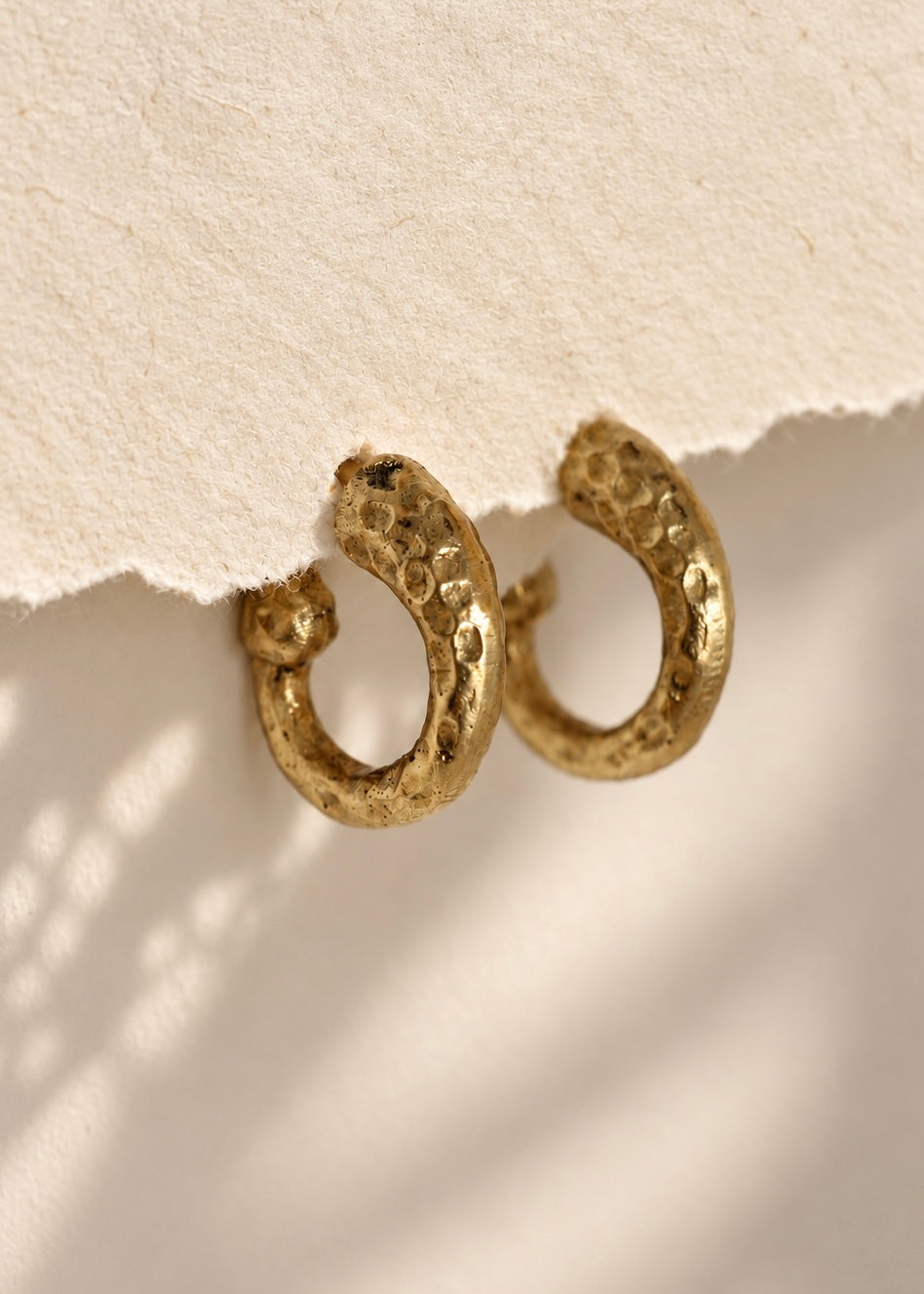 Golden Textured Hoop Earrings