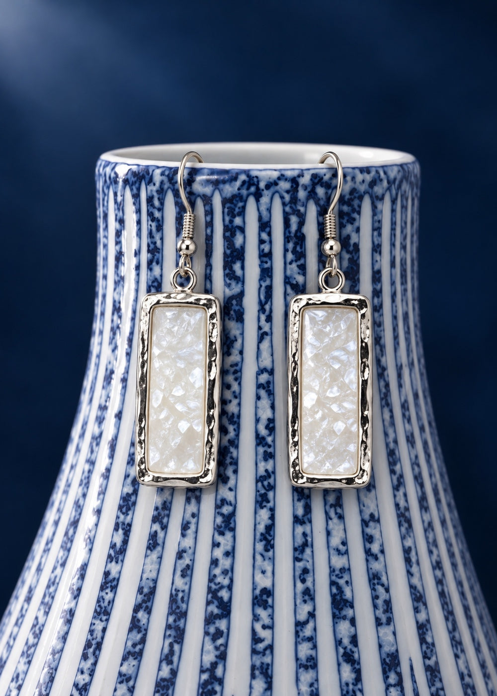 Pearlized Rectangle Earrings
