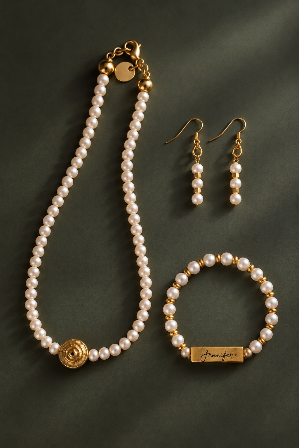 The Perfect Pair freshwater pearl drop earrings, styled photo