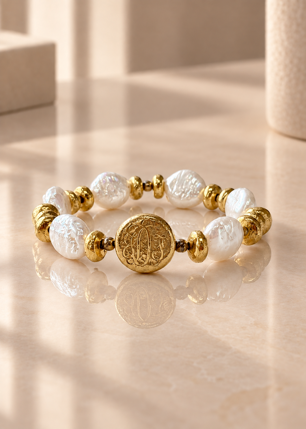 Poetic Pearl - Personalized on reflective ivory surface